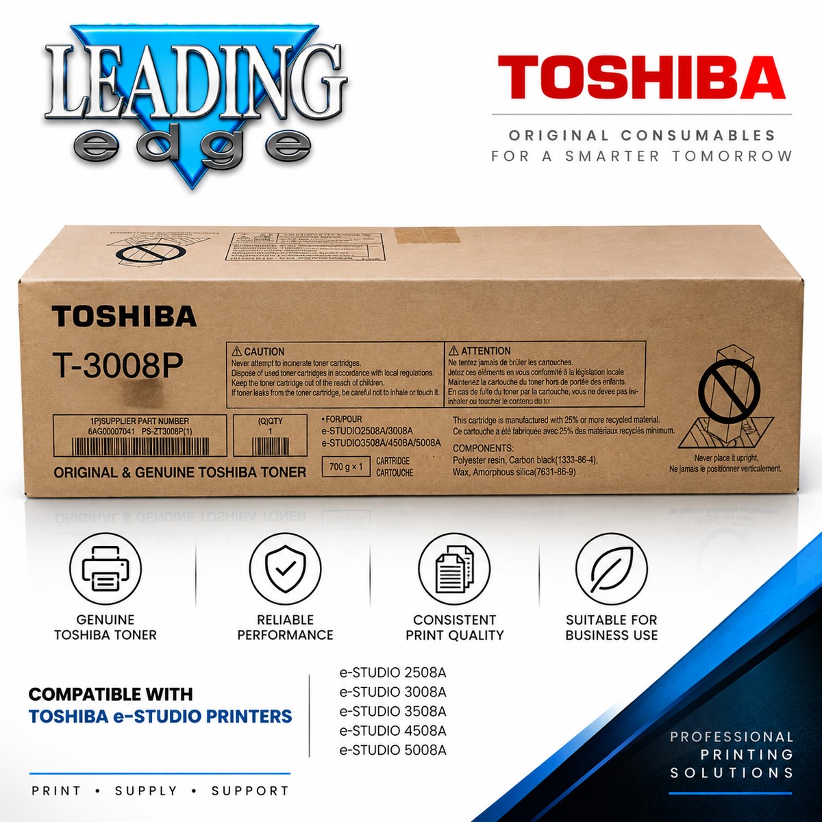 leading edge toshiba t 3008p 300kb Toshiba T-3008P toner cartridge